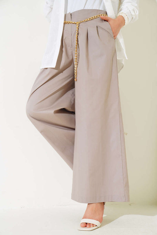 Geplooide kettingriembroek van nerts