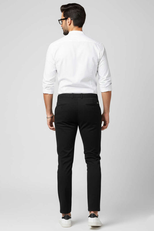 Pantalon pour homme à cordon de taille sans ceinture Noir
