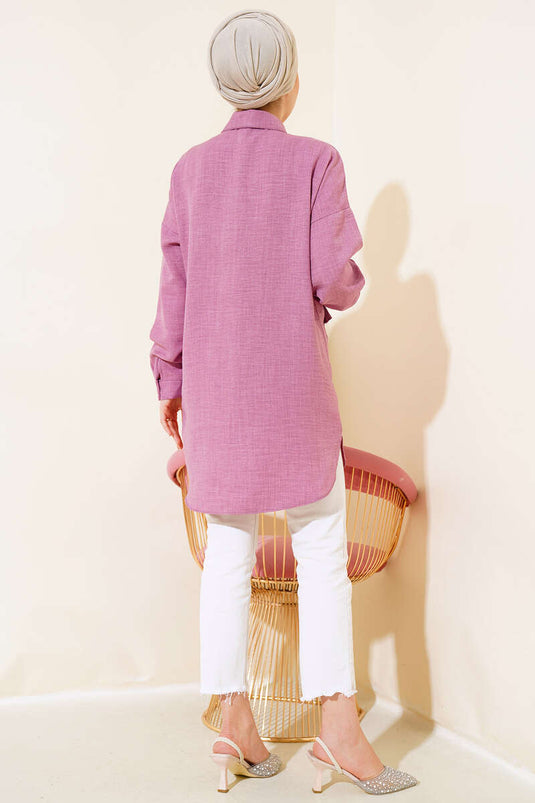 Pleated Swirled Shirt Rose Dust