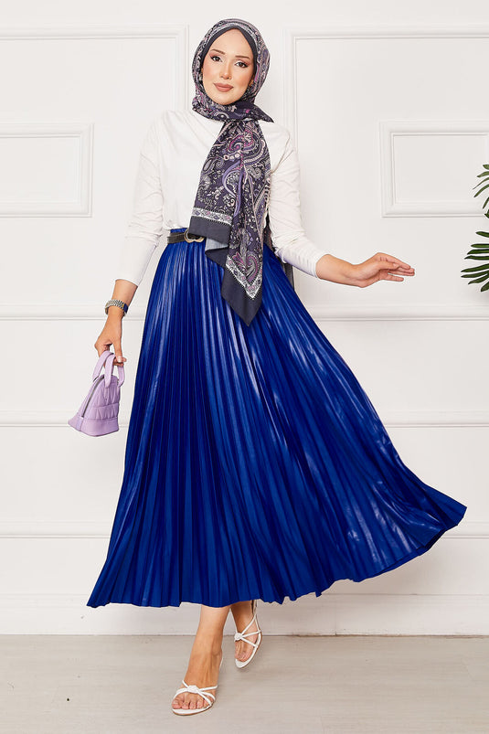 Piliseli Beli Lastikli Etek Saks