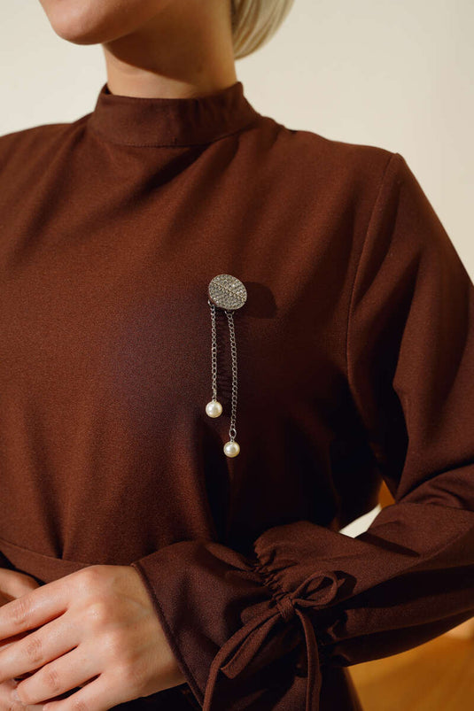 Piliseli Pantolonlu İkili Takım Kahve