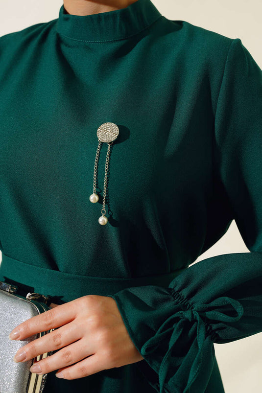 Piliseli Pantolonlu İkili Takım Zümrüt