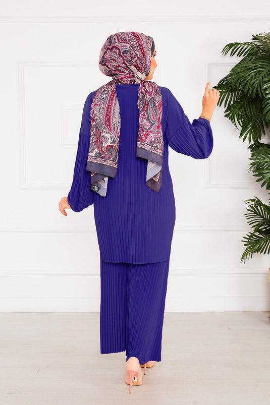 Ensemble hijab deux pièces plissé et confortable Saks