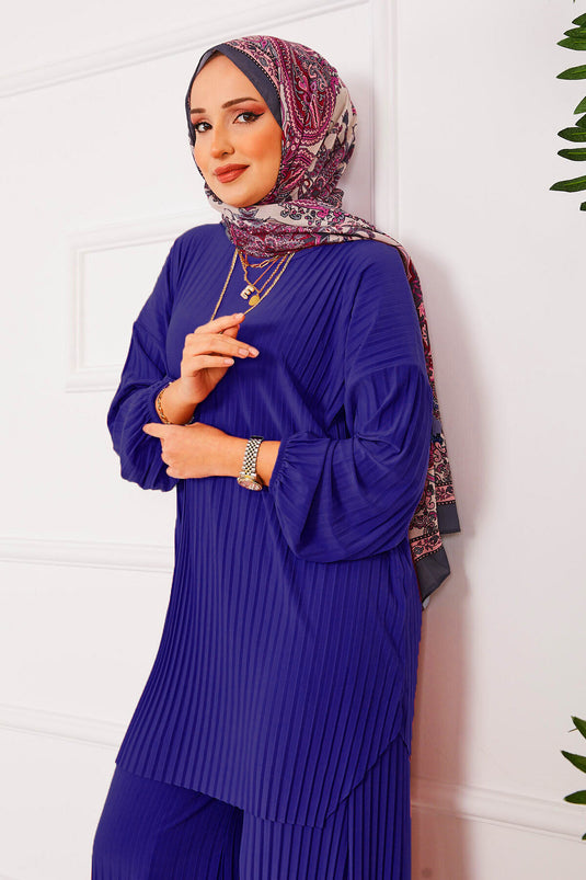 Ensemble hijab deux pièces plissé et confortable Saks