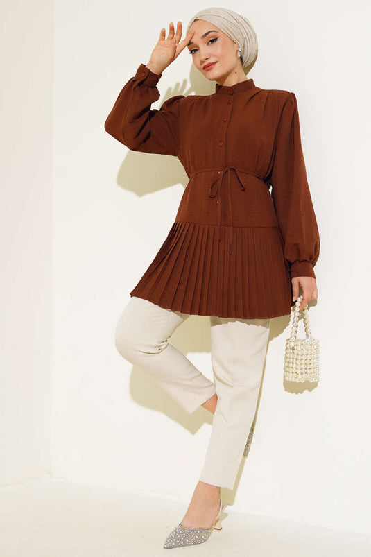 Piliseli Tunik Kahve