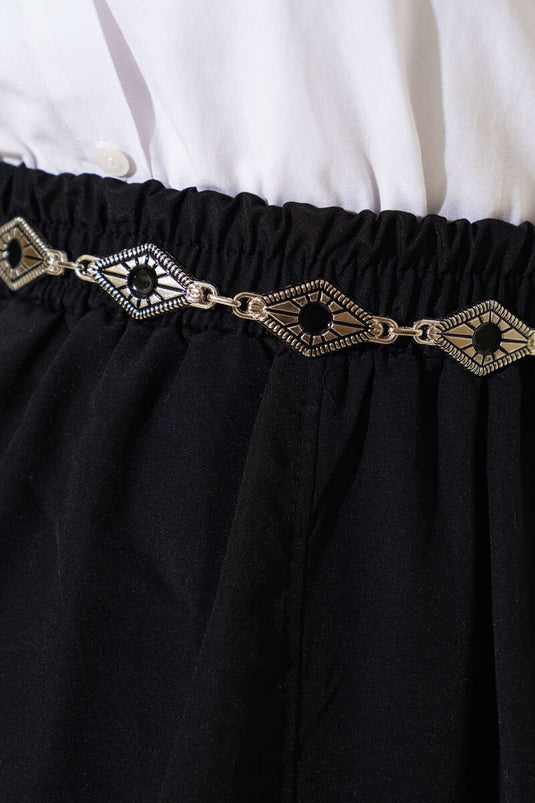 Pyramid Pattern Chain Belt Silver