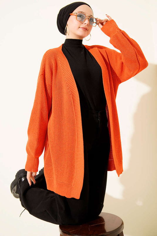 Gilet basique Rice Stitch orange