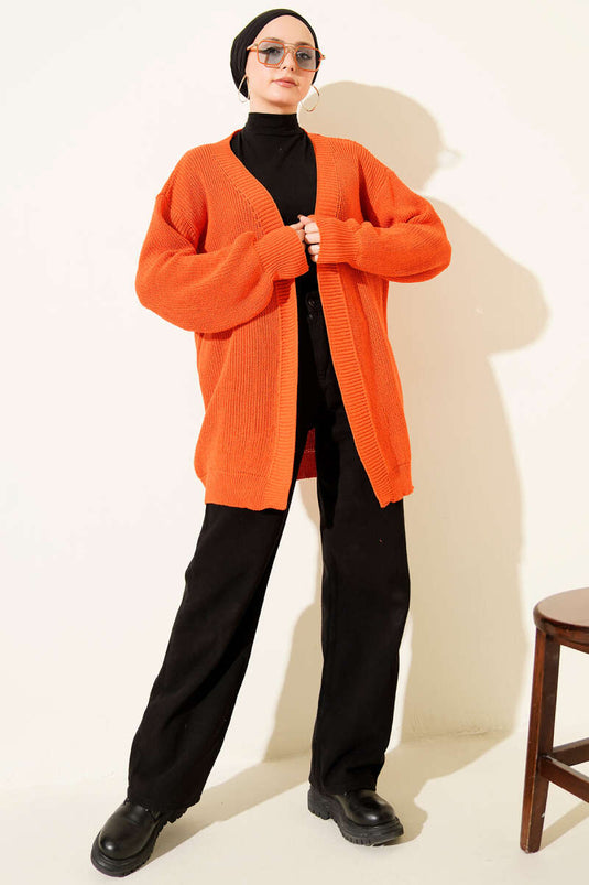 Gilet basique Rice Stitch orange