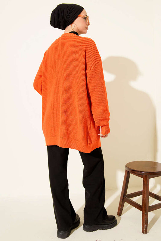 Gilet basique Rice Stitch orange