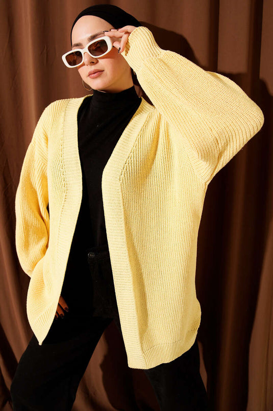 Gilet basique jaune à points de riz