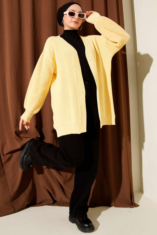 Gilet basique jaune à points de riz