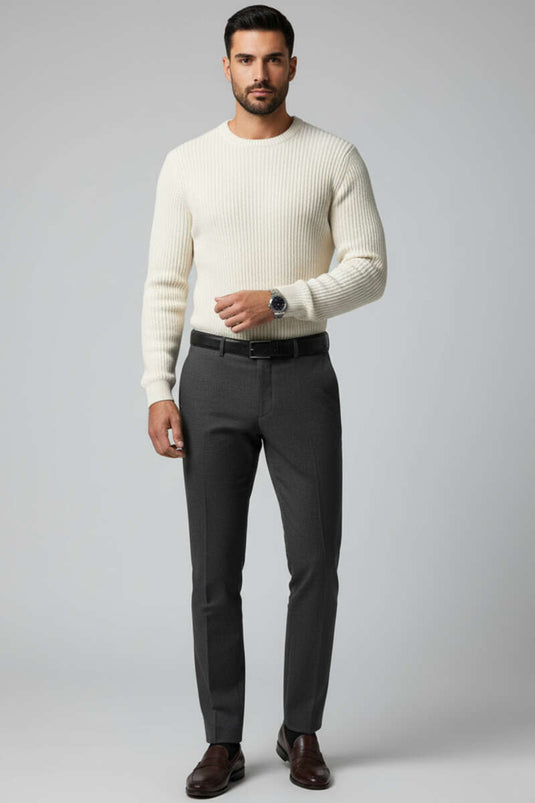 Pull en maille pour homme Rice Stitch beige