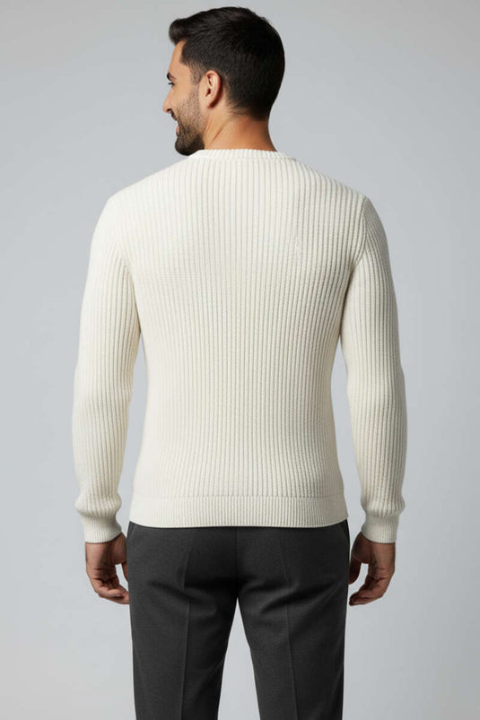 Pull en maille pour homme Rice Stitch beige