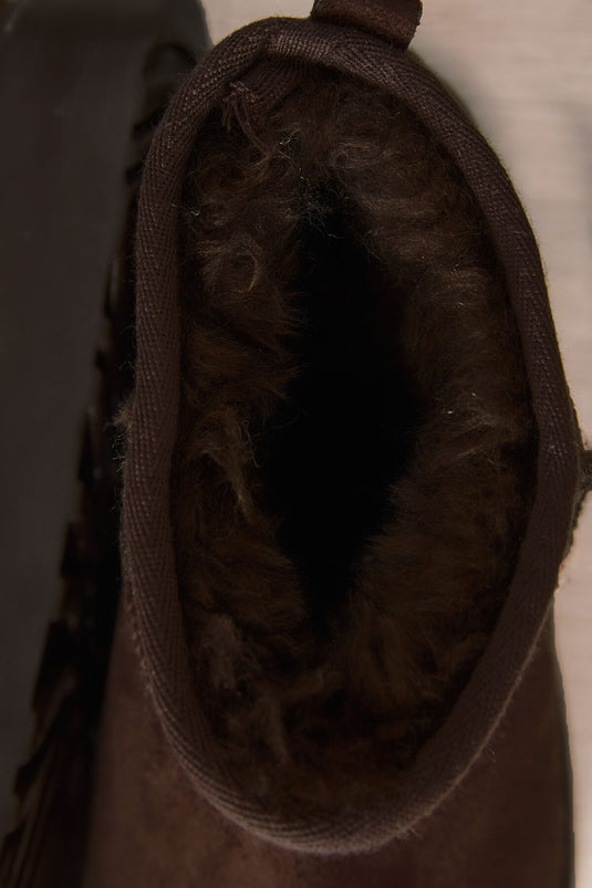 Platform Taban İçi Kürklü Bot Kahve