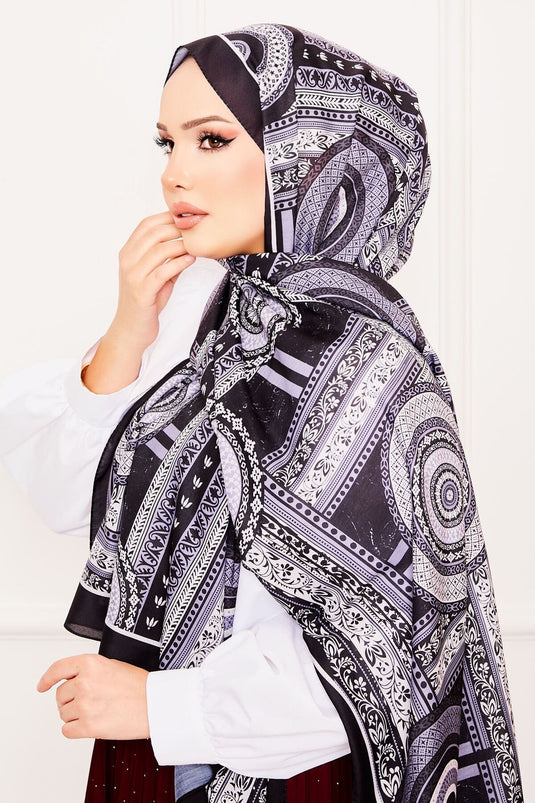 Plato Patterned Soft Shawl -13