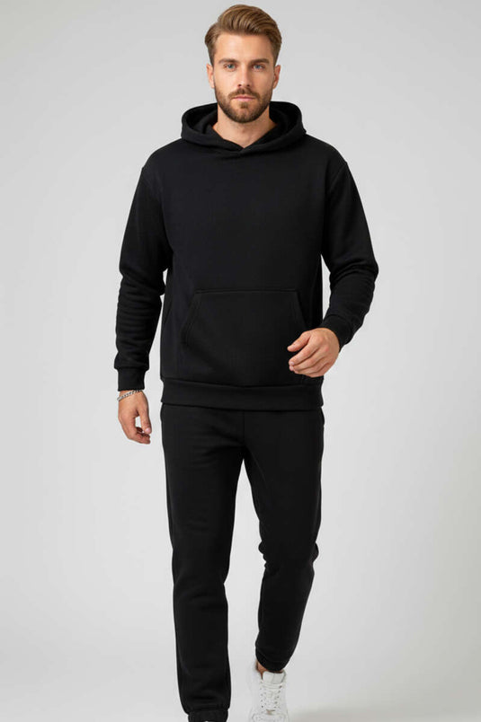 Ensemble de survêtement pour homme à capuche Polar noir