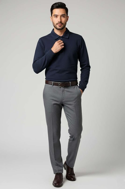 Polo Collar Button-Down Men's Sweatshirt Parliament