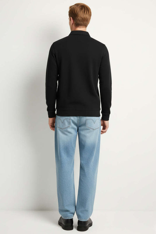 Polo Yaka Selanik Sweat Siyah