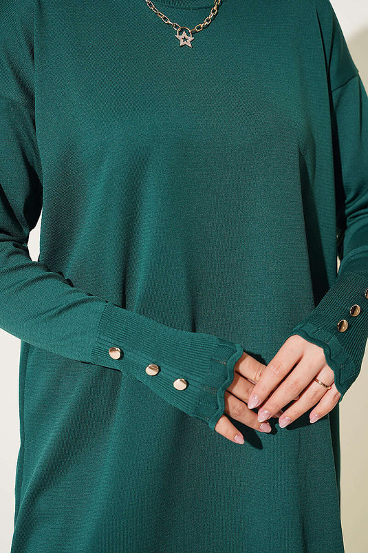 Polyester Coltrui Met Details In Marineblauw