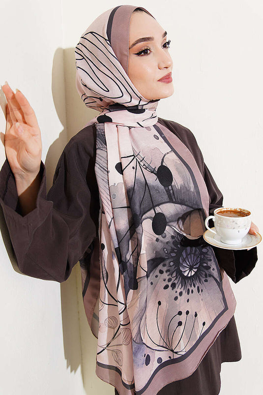 بروش ديزين ليفا مودال شال بيج خاكي