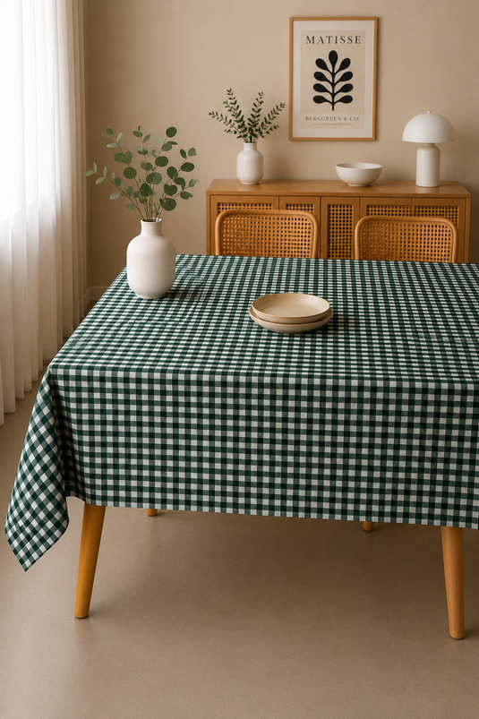 Nappe à motif à carreaux Émeraude