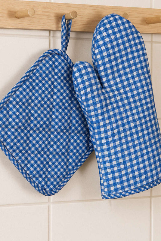 Pötikare Fırın Eldiveni ve Tutacak Seti Mavi
