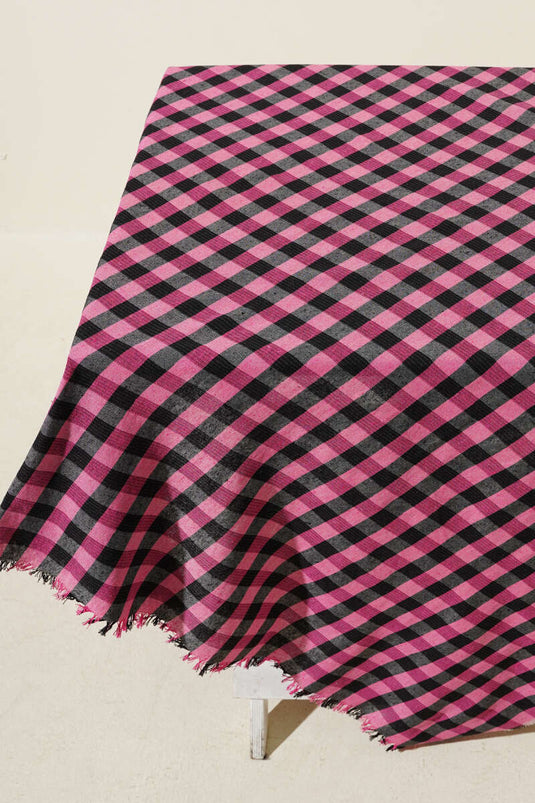 Couverture de pique-nique à carreaux fuchsia