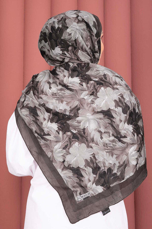 Premium Floral Pattern Shawl Series In Rich Coffee