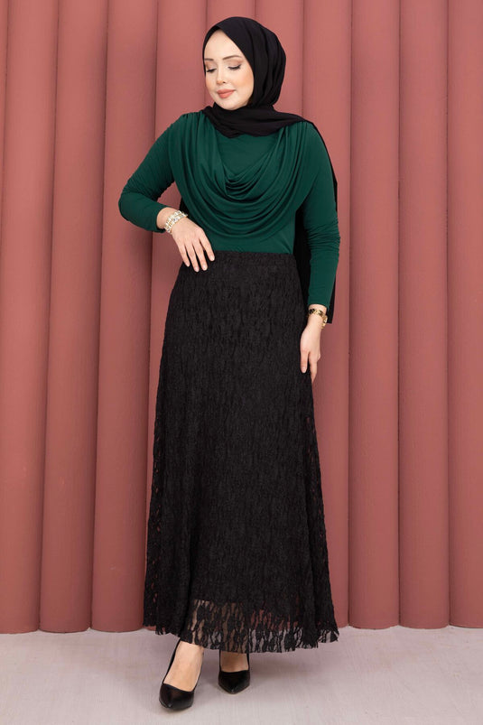 Premium Lace Skirt Black