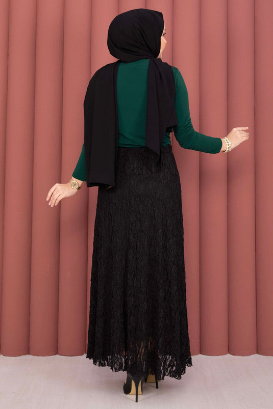 Premium Lace Skirt Black