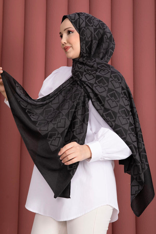 Série Premium Écharpe Jacquard Motif Fumé