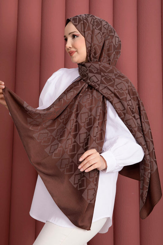 Serie Sciarpe Jacquard Premium Disegno Caffè