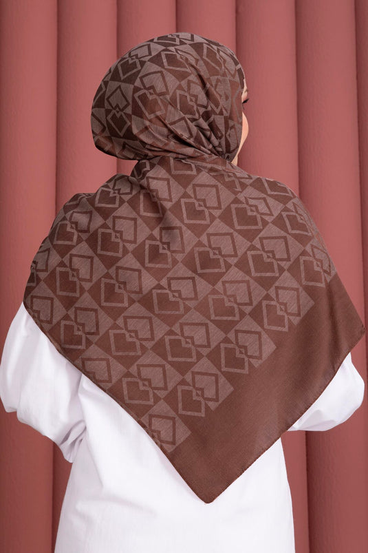 Premium Patterned Jacquard Shawl Series Coffee