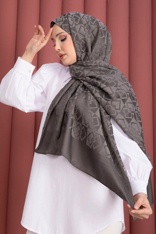 Premium Patterned Jacquard Shawl Series Dark Gray