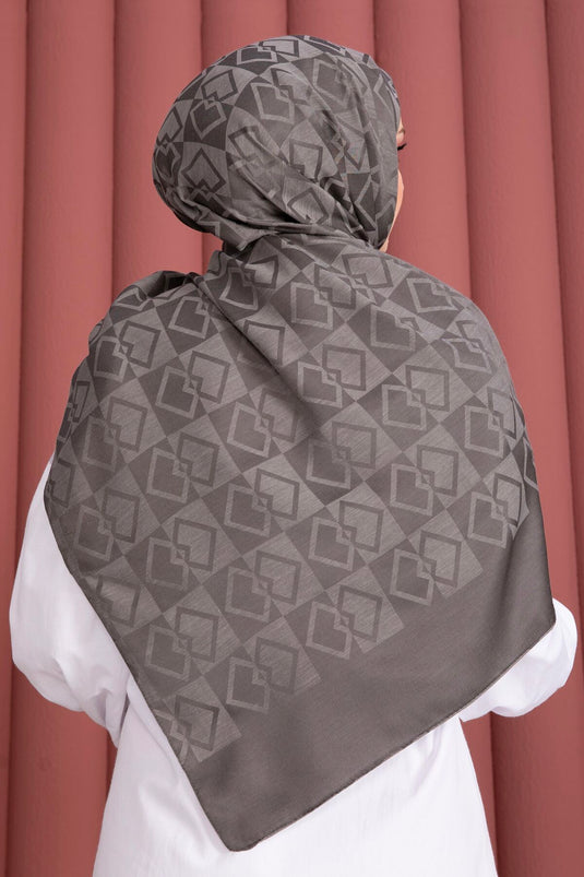 Premium Patterned Jacquard Shawl Series Dark Gray