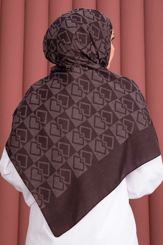 Premium Patterned Jacquard Scarf Series Plum