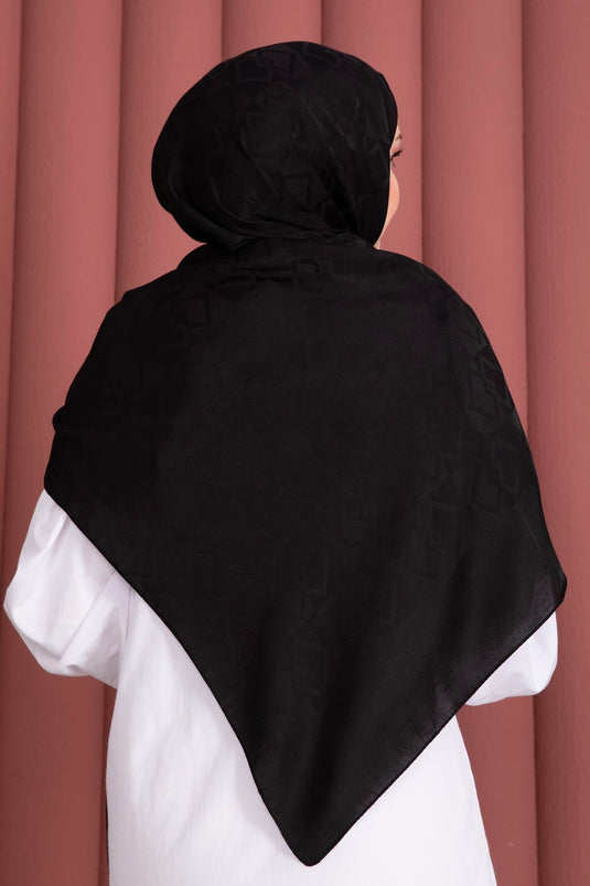 Premium Patterned Jacquard Scarf Series Black