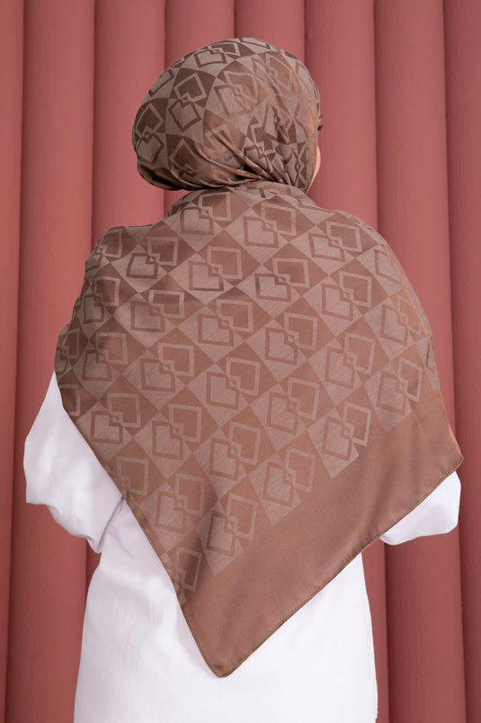 Premium Patterned Jacquard Shawl Series in Cognac