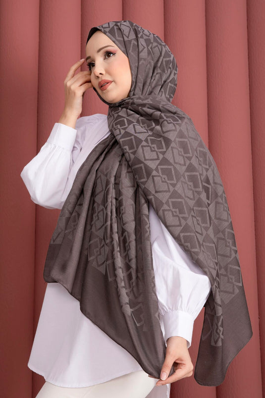 Premium Patterned Jacquard Shawl Series Mink