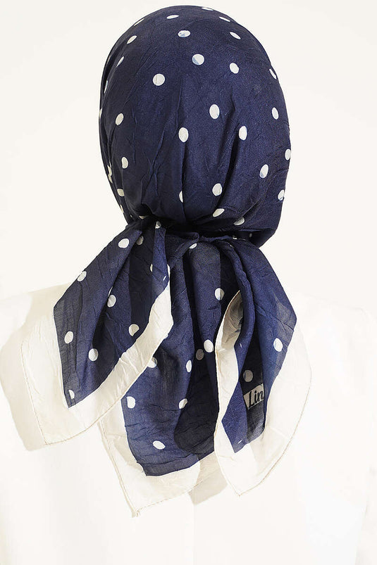 Écharpe En Bambou À Pois Bleu Marine