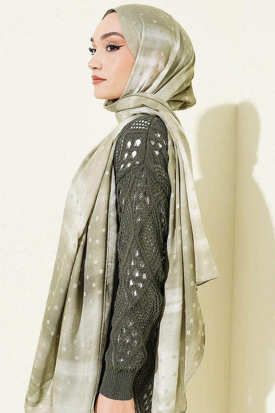Foulard dégradé à pois vert avocat