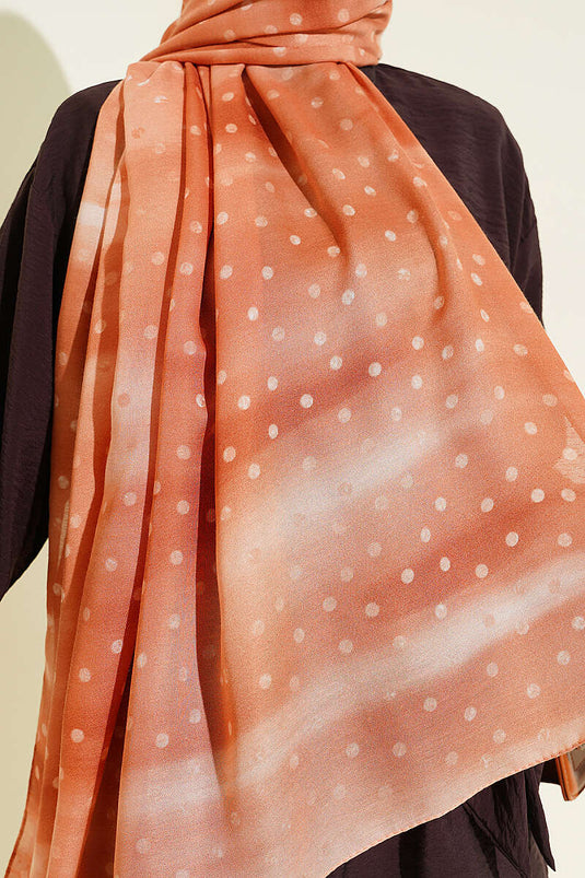 Foulard dégradé à pois camel