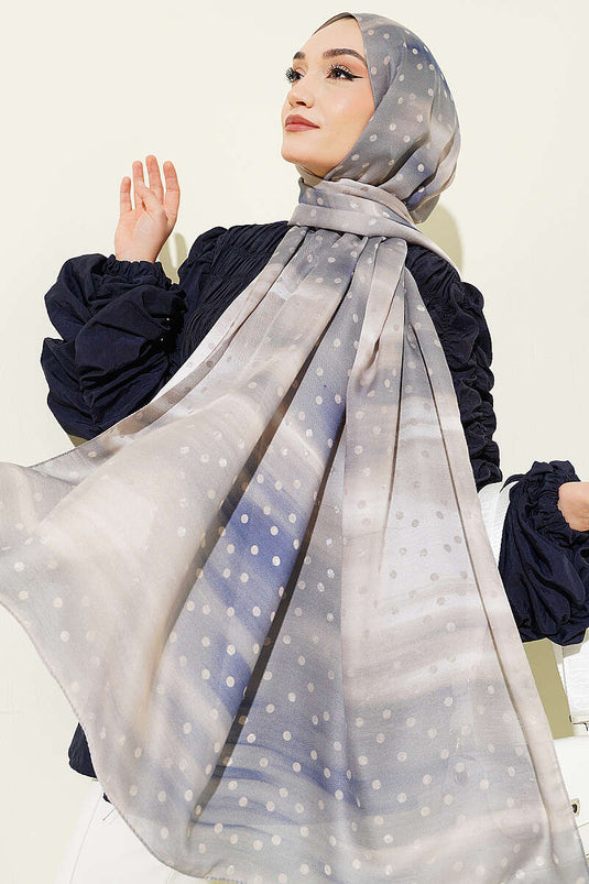 Polka Dot Gradient Scarf Blue