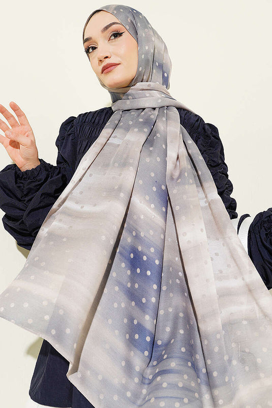 Polka Dot Gradient Scarf Blue