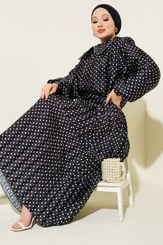 Completo Due Pezzi con Gonna a Pois Nero