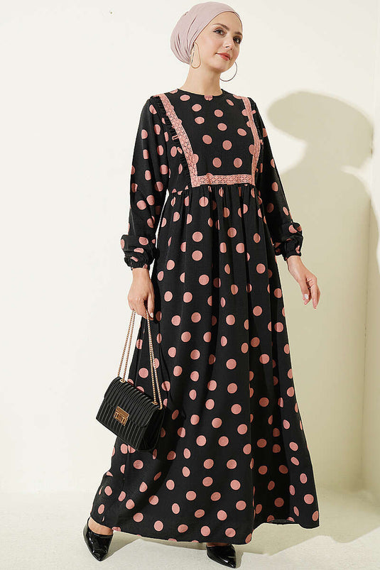 Rosa Rüschen Kleid Mit Punkten