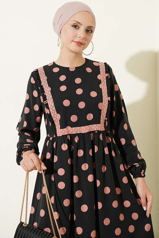Rosa Rüschen Kleid Mit Punkten