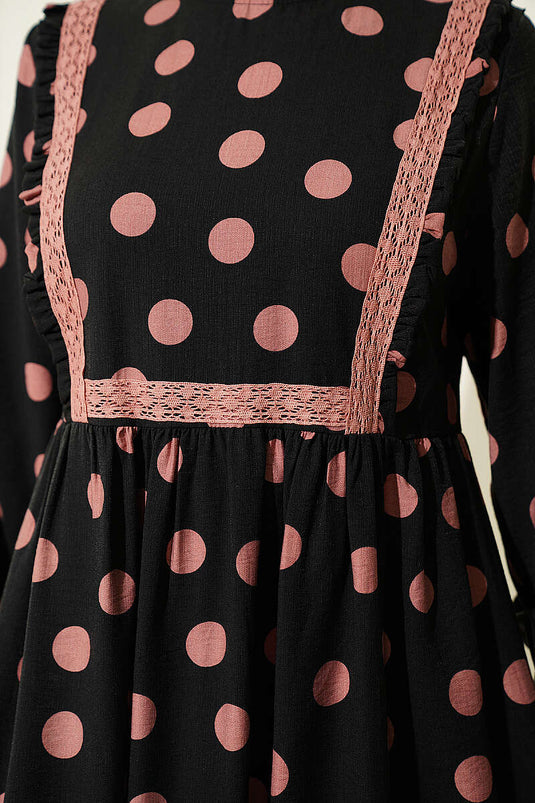 Rosa Rüschen Kleid Mit Punkten