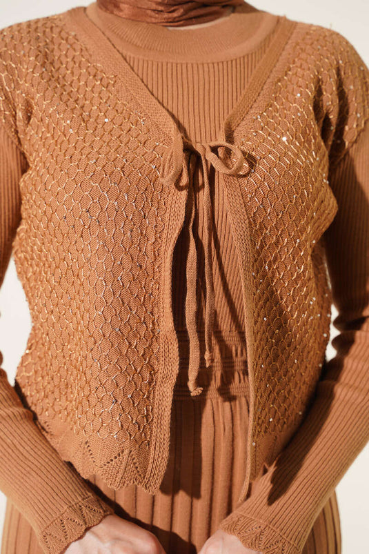 Abito In Maglia A Maniche Lunghe Con Dettaglio A Nodo In Latte