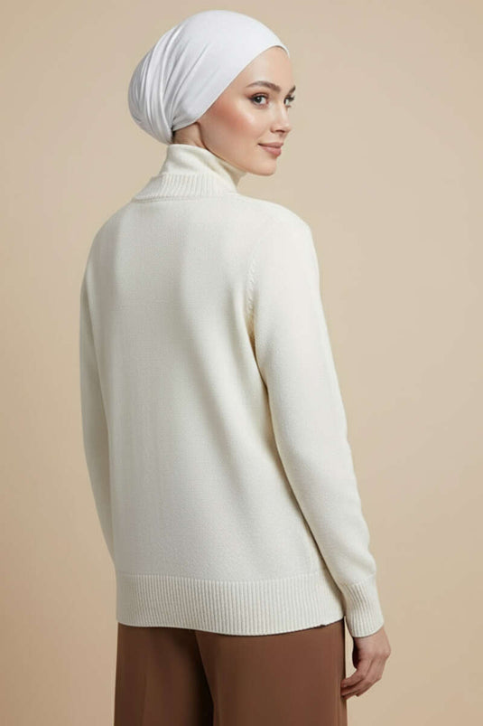 Sequined Lace Short Knit Cardigan Beige